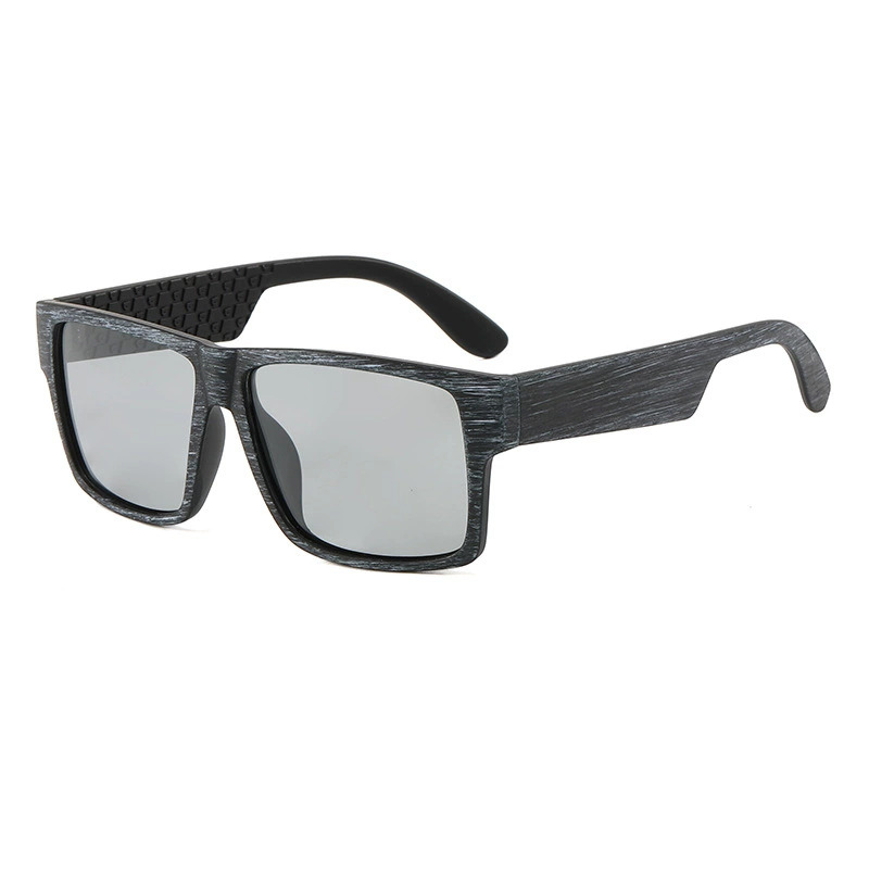 New Arrival Mens Outdoor Hiking Sunglasses Polarized Lightweight Eyewear Custom Logo Brushed Wood Grain Frame UV Protection