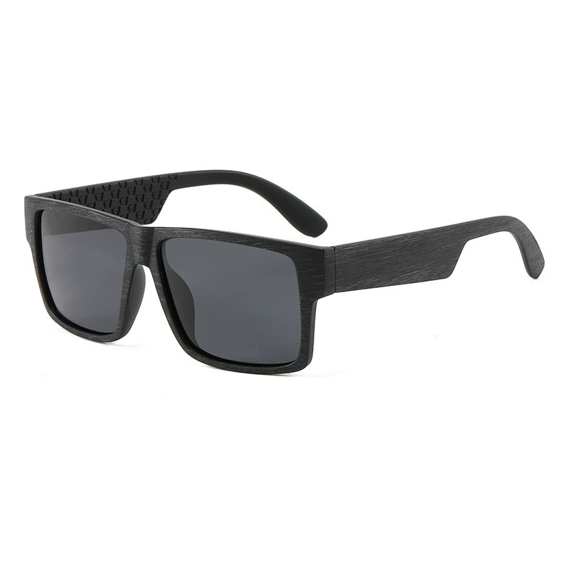 New Arrival Mens Outdoor Hiking Sunglasses Polarized Lightweight Eyewear Custom Logo Brushed Wood Grain Frame UV Protection