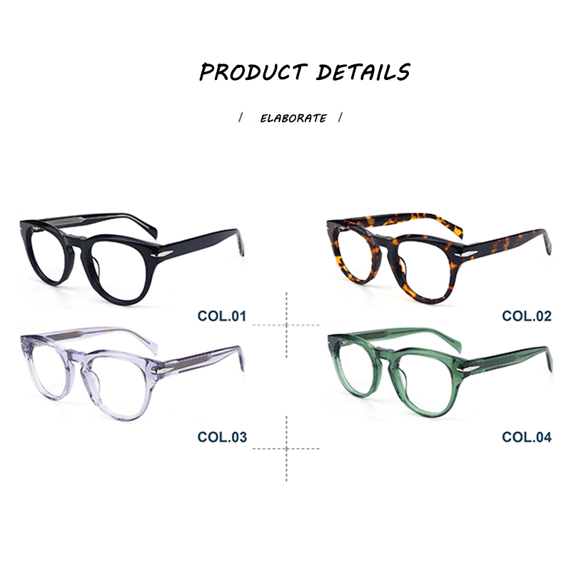 High Quality Circular Design Acetate Optical Frame Wholesale Computer Eyeglasses Manufacturer in China Custom Logo Spectacles