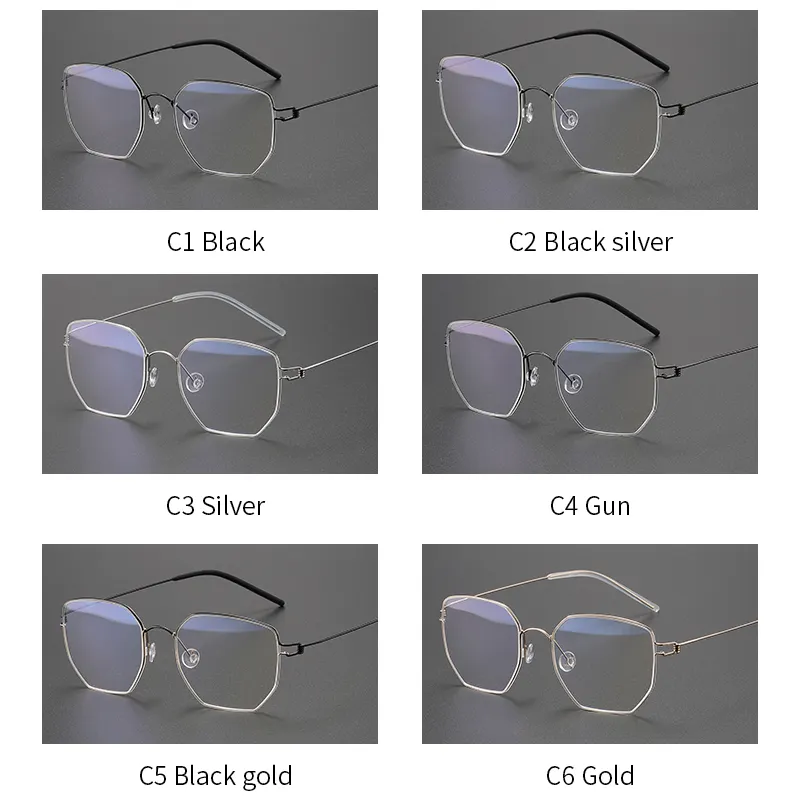 Esben Wholesale Handmade Unisex Retro square Pure Titanium Acetate Optical Eyewear Eyeglasses Spectacle Full Frame in Stock