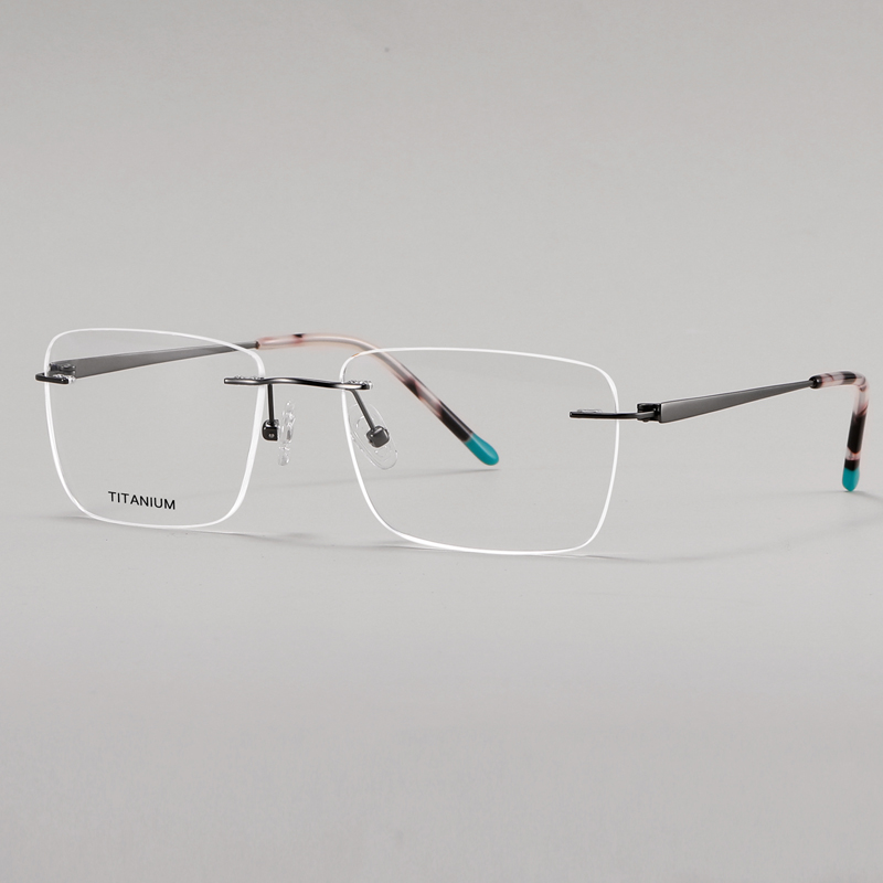 FEROCE Wholesale Fashion Eyeglasses Luxury Square Rimless Lightweight High Quality Pure Titanium Frameless New Optical Frames