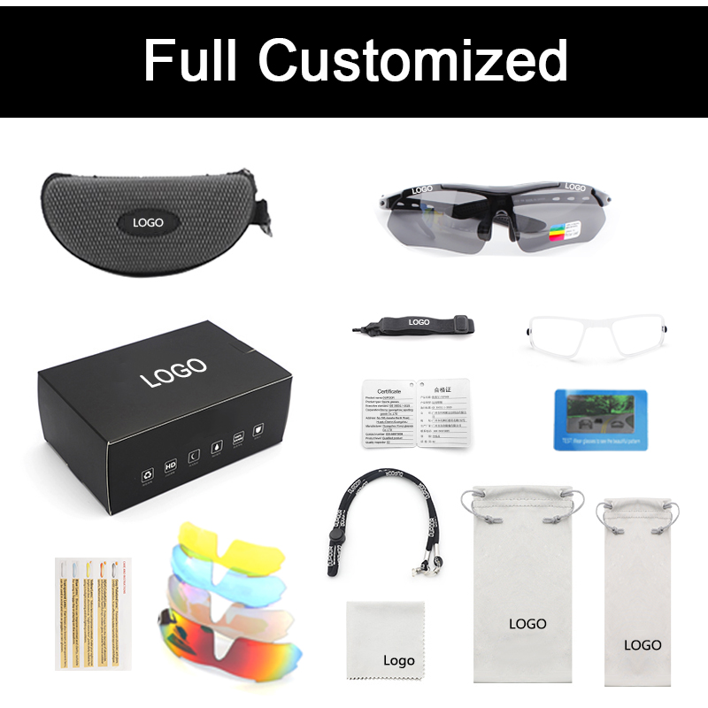 Wholesale Custom Logo 5 Lenses Sports Sunglasses Polarized Windproof Cycling Glasses for Baseball Fishing Eyewear Factory OEM