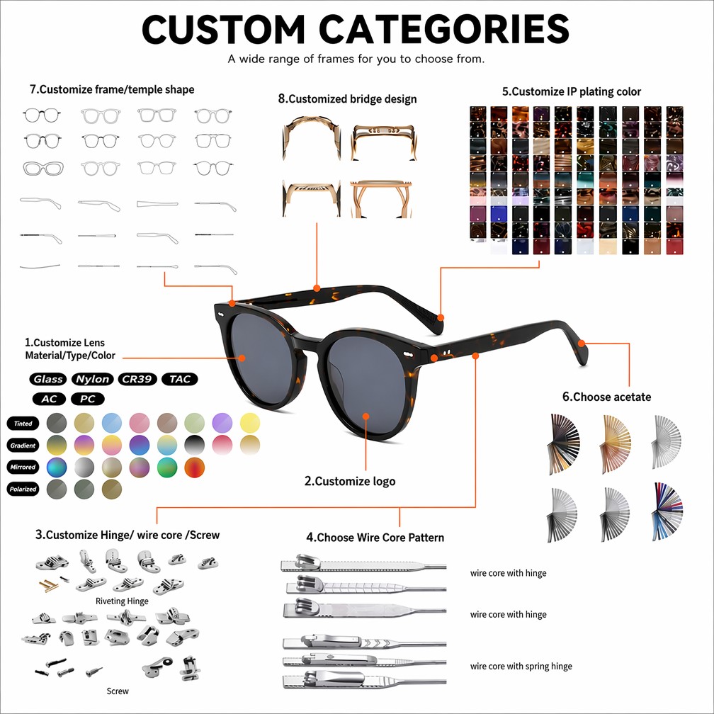 Acetate TR90 Optical Eyeglass Frames Unisex Lightweight Durable Eyewear Wholesale Supplier Custom Logo OEM Service