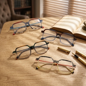 Women Retro Transparent Gradient Acetate Optical Frames